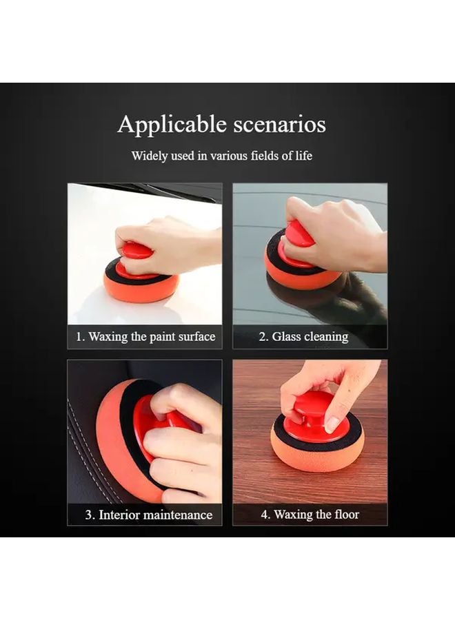 6 Piece Car Wax Sponge Set With Handle Polyurethane Pads Manual Applicator Kit - Image 4